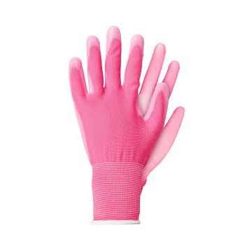 Werkhandschoenen licht polyester roze maat S