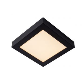 Lucide BRICE-LED - Plafonnière Badkamer - LED Dimb. - 1x22W 3000K - IP44 - Zwart