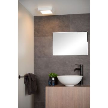 Lucide BRICE-LED - Plafonnière Badkamer - LED Dimb. - 1x22W 3000K - IP44 - Wit