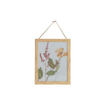 Potpourri fotolijst bloemen met houten rand 23x18