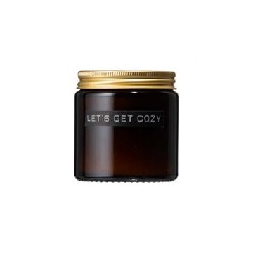 Geurkaars amber glas klein - sinaasappel/kaneel 'Let's get cozy'