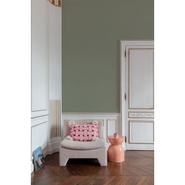 Behang linnen Touch plain groen