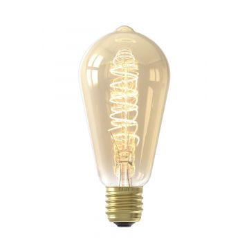 Calex led volglas flex filament rustieklamp 220-240v 55w 470lm e27 st64 goud 2100k dimbaar