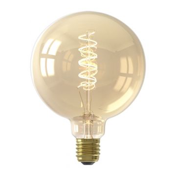 Calex led volglas flex filament globelamp 220-240v 55w 470lm e27 g125 goud 2100k dimbaar