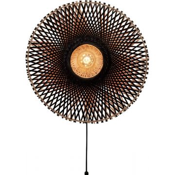 Wandlamp Kalimantan  Bamboe/Zwart Ø60cm