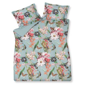 Dekbedovertreksetset Flower Mix pearl blue lits-jumeaux