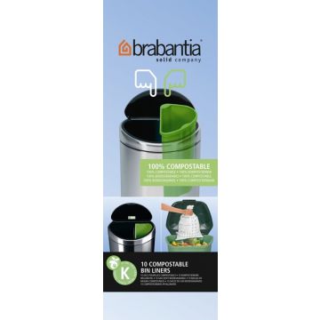 Brabantia 100% composteerbare afvalzakken K 10 liter 364983 t.b.v. Twin Bin