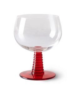 Wijnglas Swirl laag rood