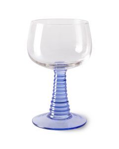 Wijnglas Swirl hoog blauw