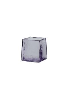 Theelicht 10x10x10,5 cm Iduna glas lila