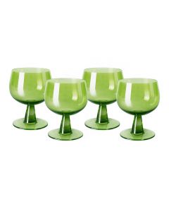 The emeralds: wine glass low, lime green (set of 4)