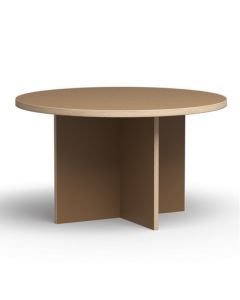 Eettafel rond 130 cm bruin