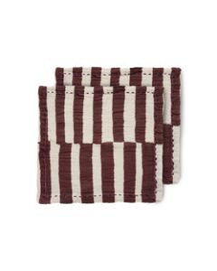 Servet Striped Burgundy (set van 2)