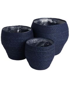 Mand zeegras blauw (set van 3)