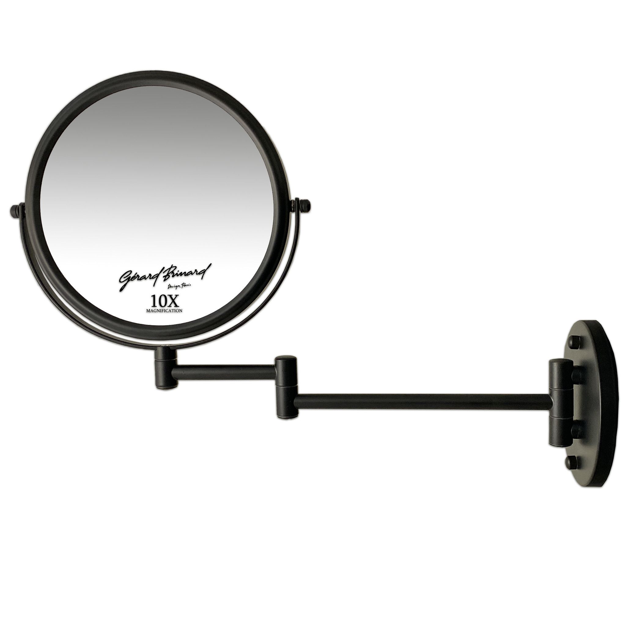 Make up spiegel met licht - zwart - rond 20 cm - met knikarm 