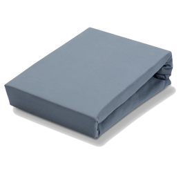 Hoeslaken Jersey soft split-topper dusty blue 2-persoons