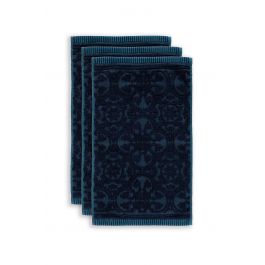 Gastendoek Tile de Pip donkerblauw (set van 3)